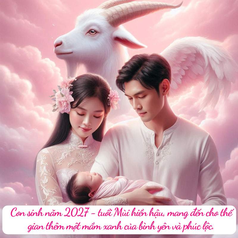 Con sinh năm 2027 - tuổi Mùi hiền hậu, mang đến cho thế gian thêm một mầm xanh của bình yên và phúc lộc